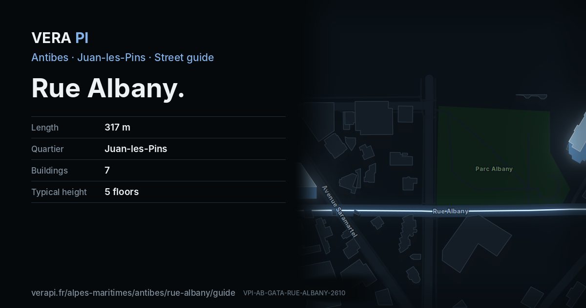 The VERA PI card for Rue Albany