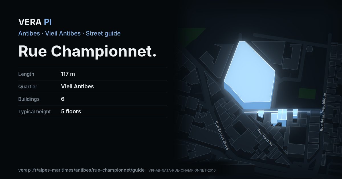 The VERA PI card for Rue Championnet