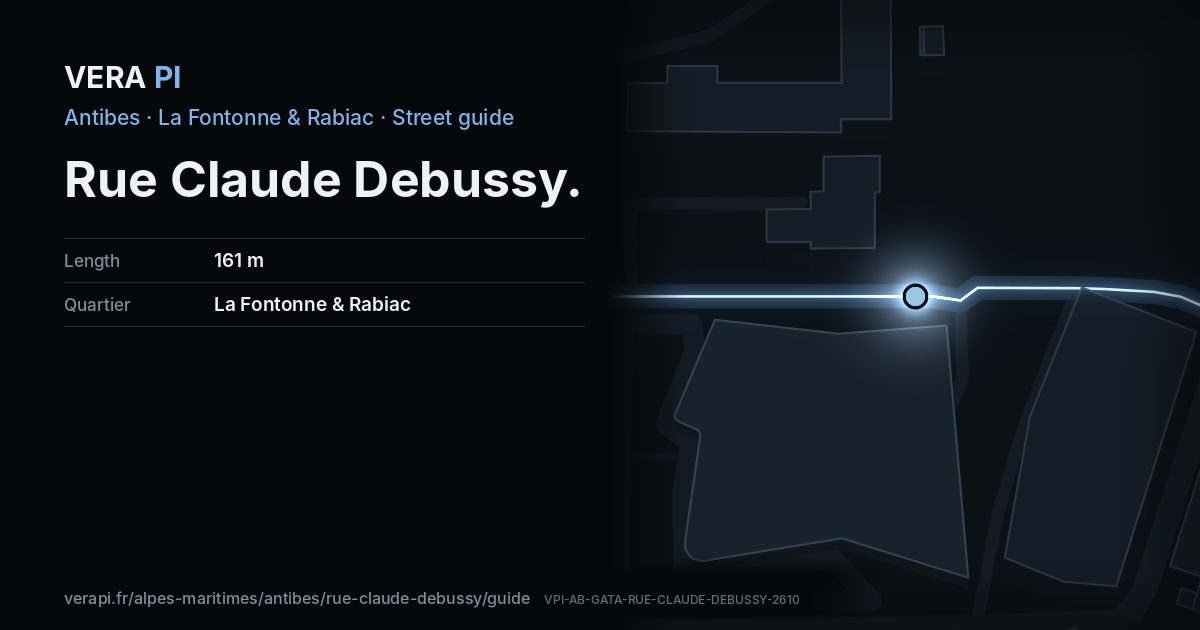 The VERA PI card for Rue Claude Debussy
