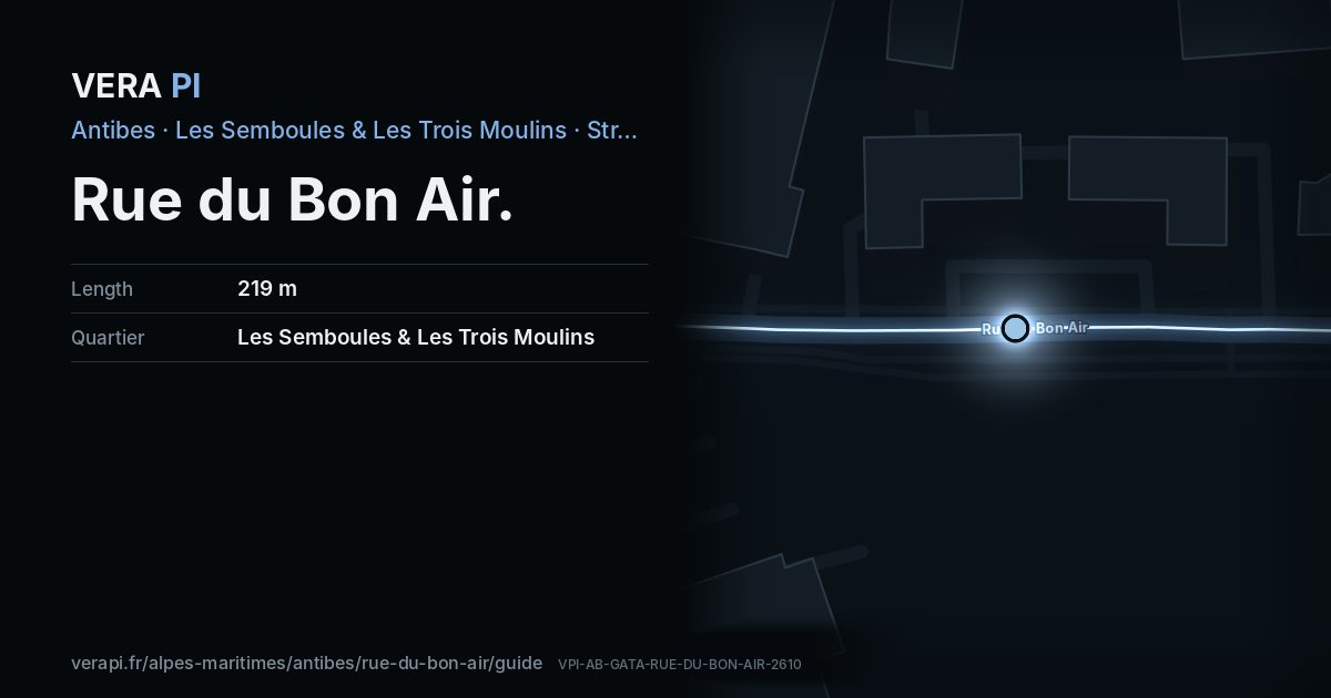 The VERA PI card for Rue du Bon Air