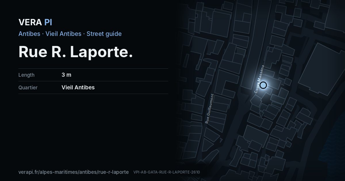 The VERA PI card for Rue R. Laporte