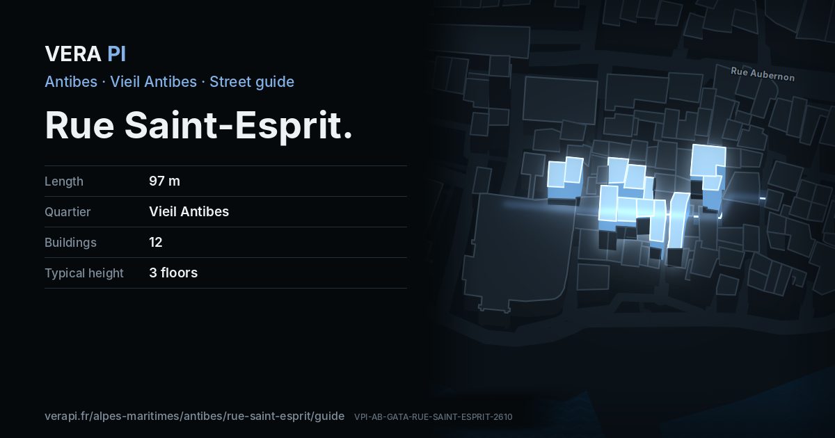 The VERA PI card for Rue Saint-Esprit