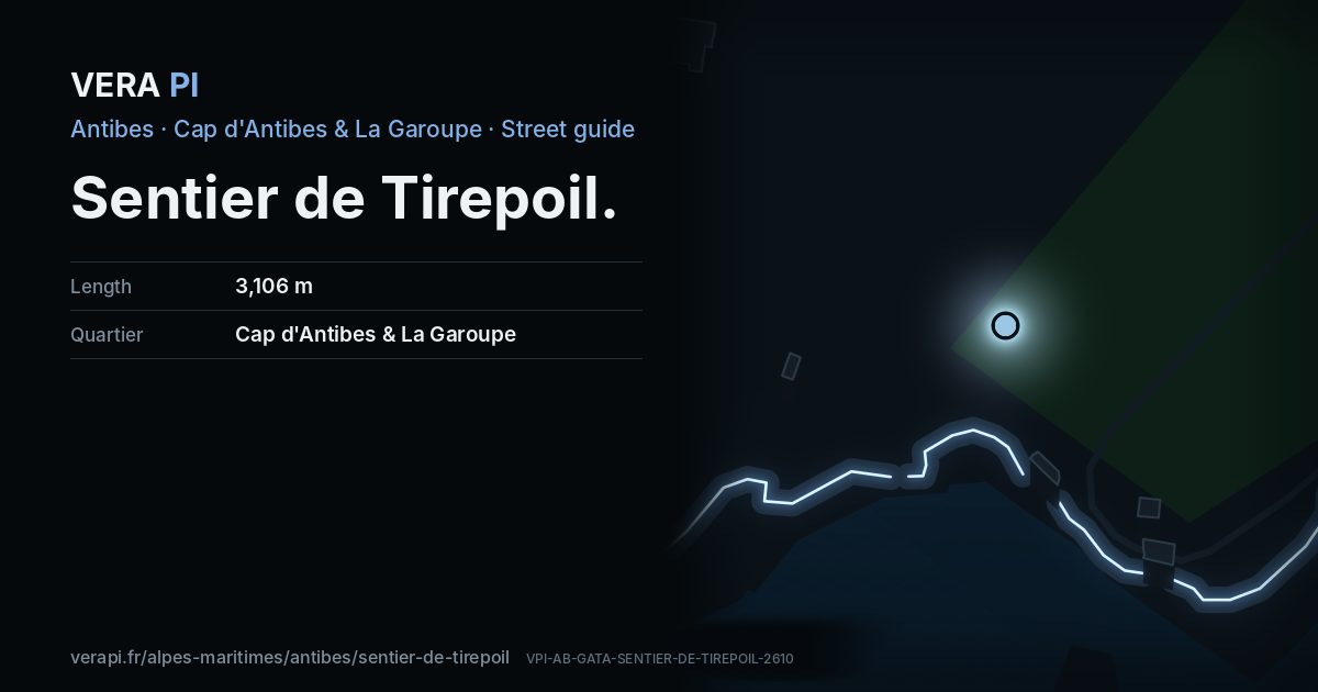 The VERA PI card for Sentier de Tirepoil