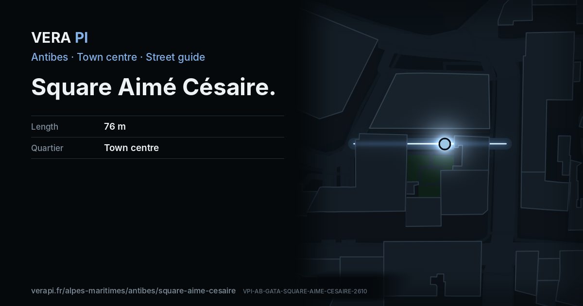 The VERA PI card for Square Aimé Césaire