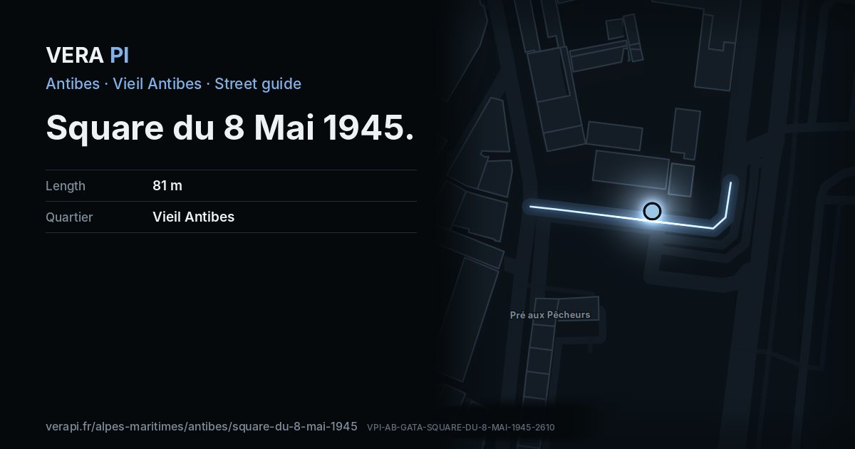 The VERA PI card for Square du 8 Mai 1945