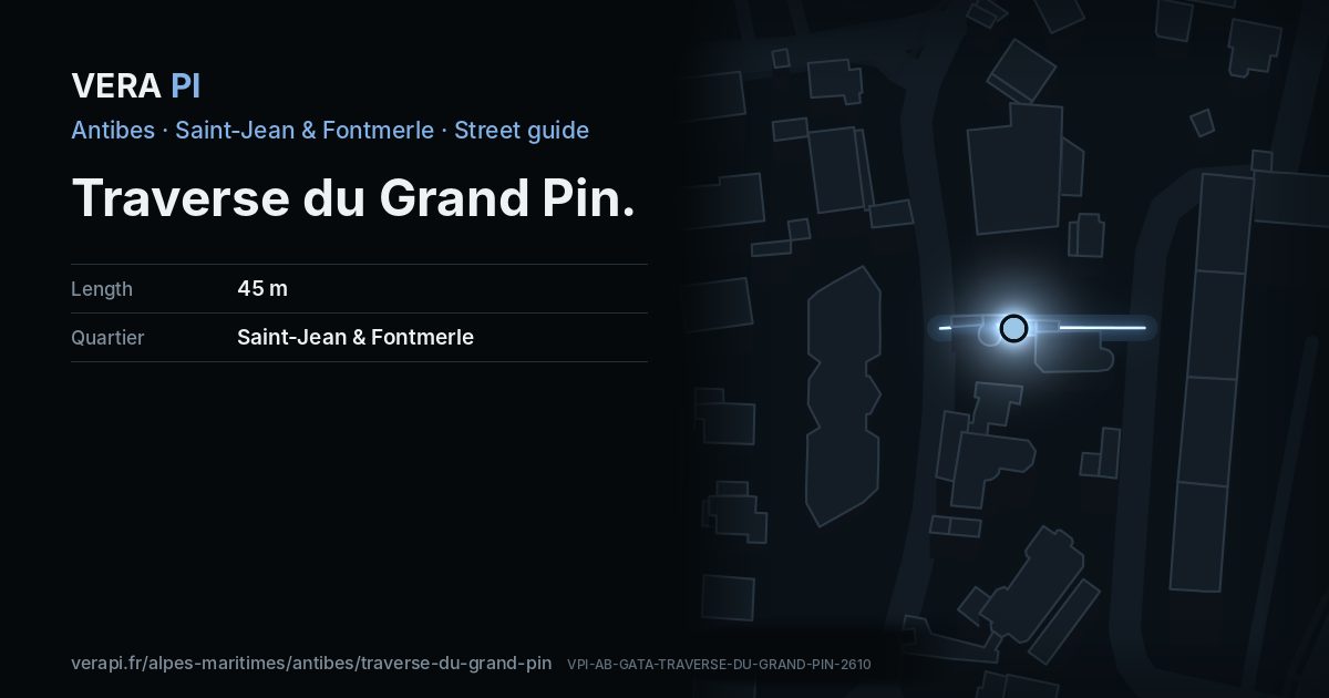 The VERA PI card for Traverse du Grand Pin