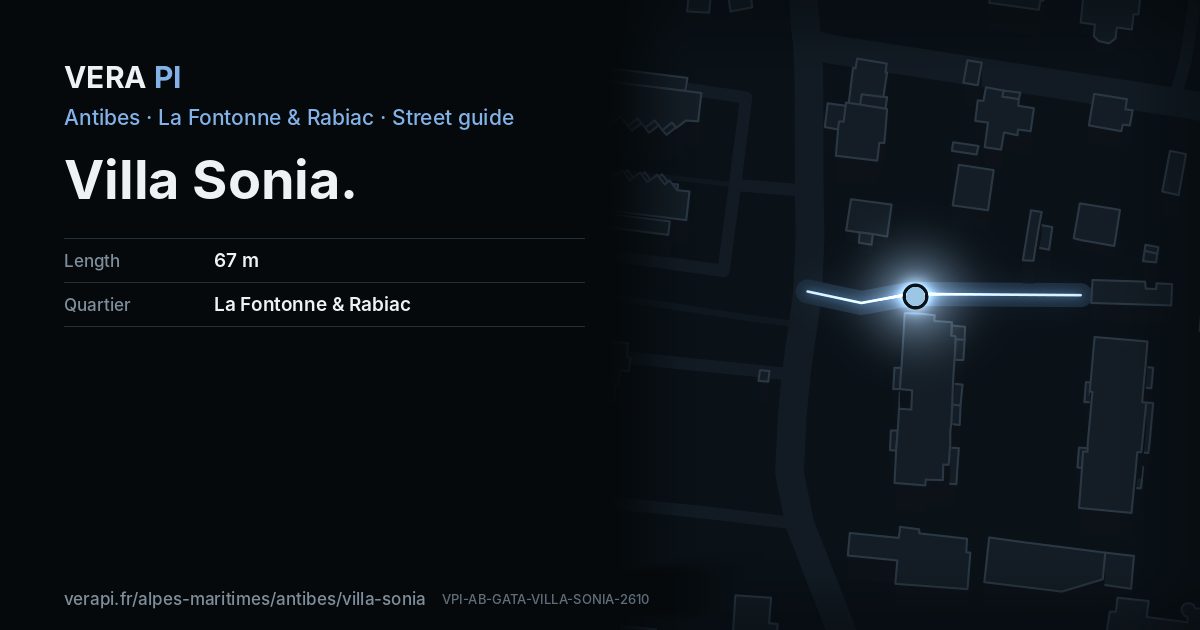 The VERA PI card for Villa Sonia
