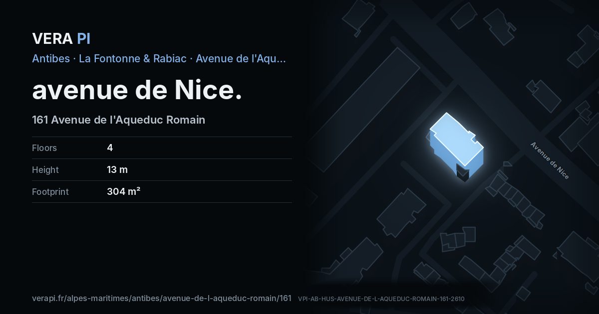 The VERA PI card for avenue de Nice