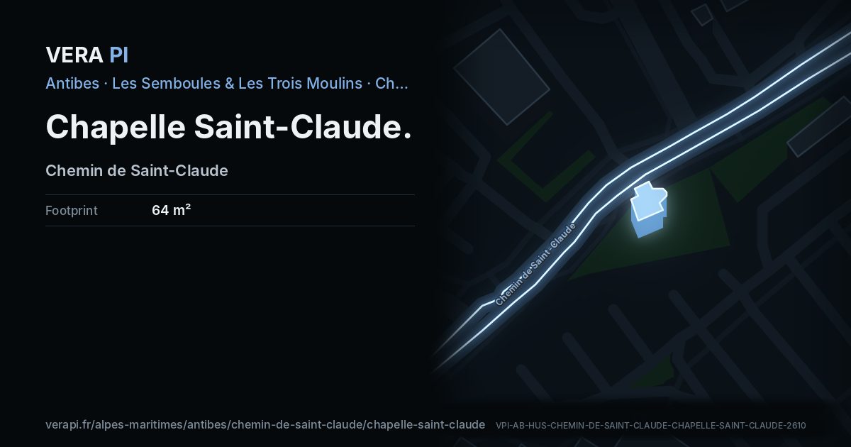 The VERA PI card for Chapelle Saint-Claude