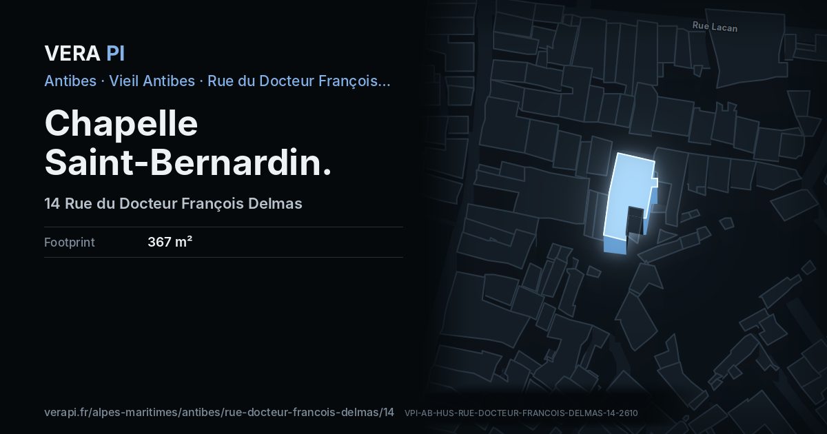The VERA PI card for Chapelle Saint-Bernardin