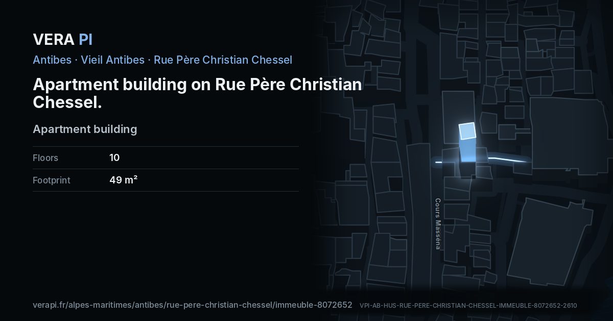 The VERA PI card for Apartment building on Rue Père Christian Chessel
