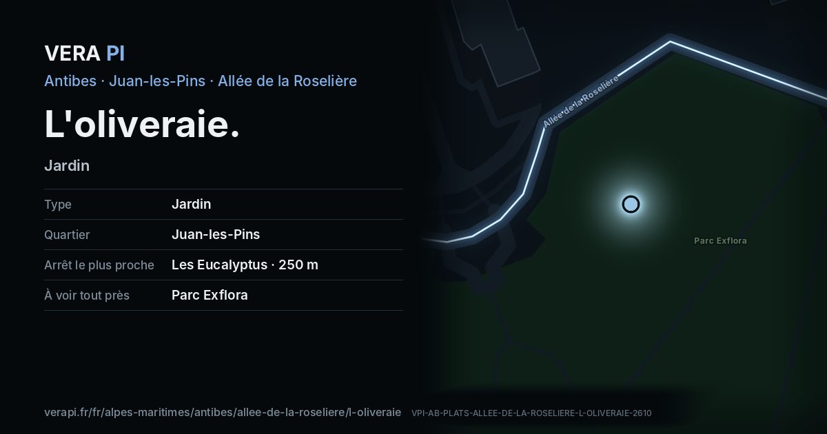 La carte VERA PI de L'oliveraie