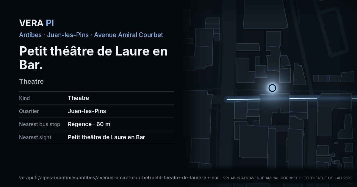 The VERA PI card for Petit théâtre de Laure en Bar