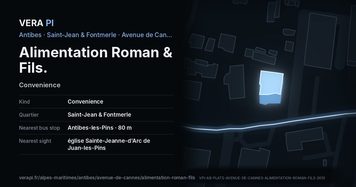 The VERA PI card for Alimentation Roman & Fils