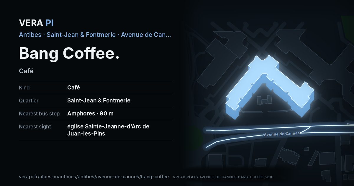The VERA PI card for Bang Coffee