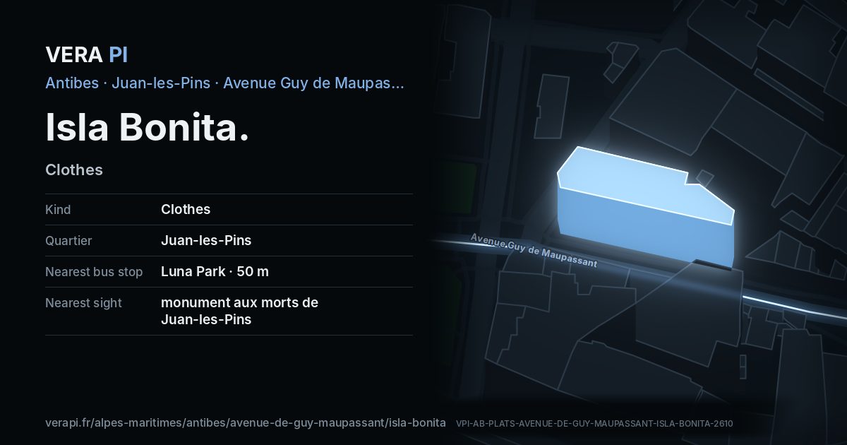The VERA PI card for Isla Bonita