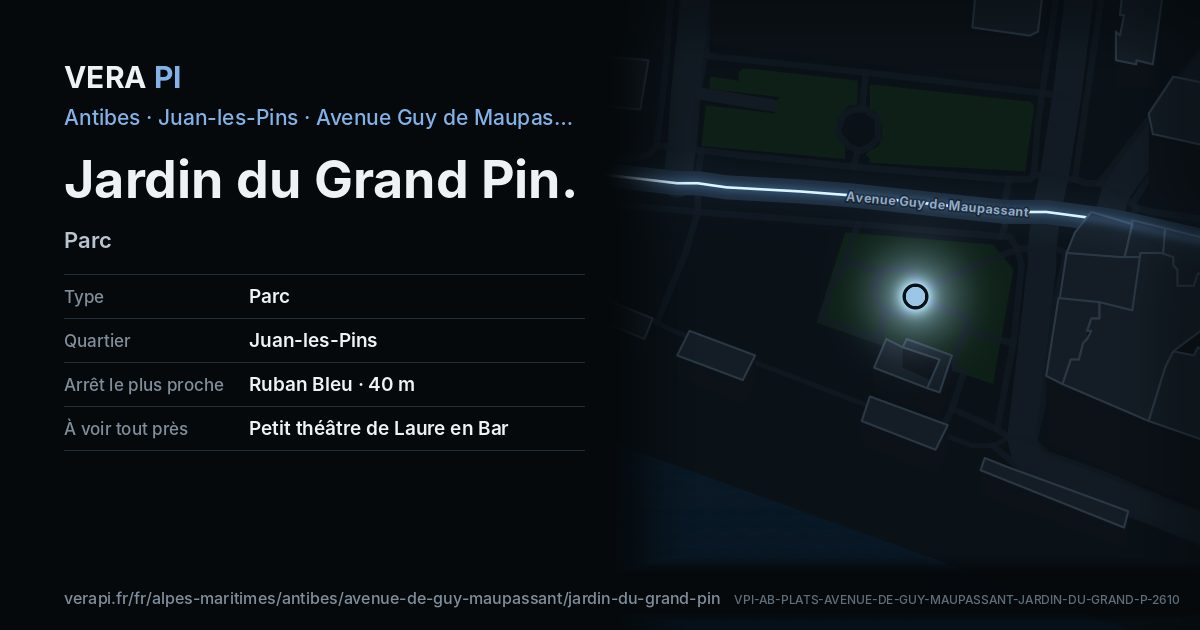 La carte VERA PI de Jardin du Grand Pin