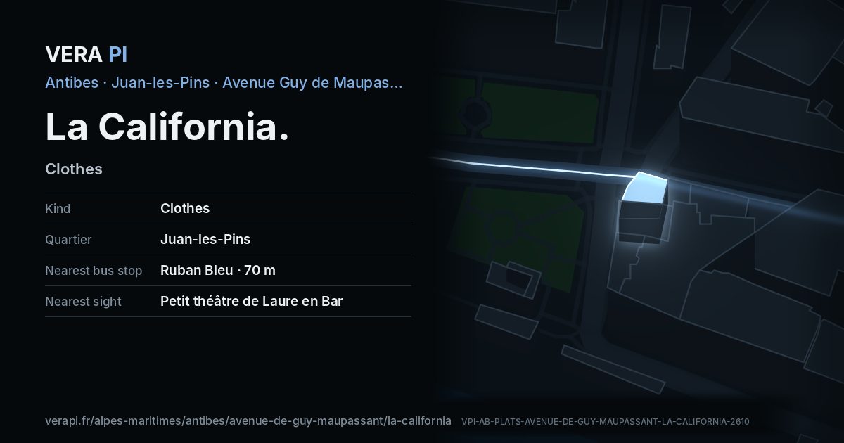 The VERA PI card for La California