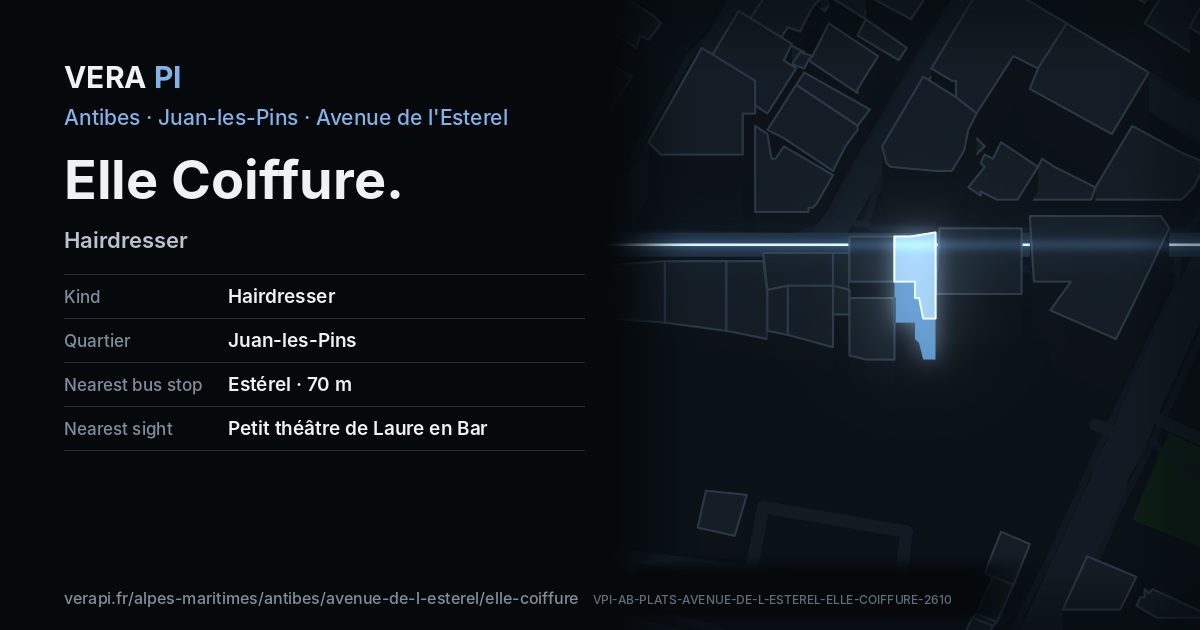 The VERA PI card for Elle Coiffure