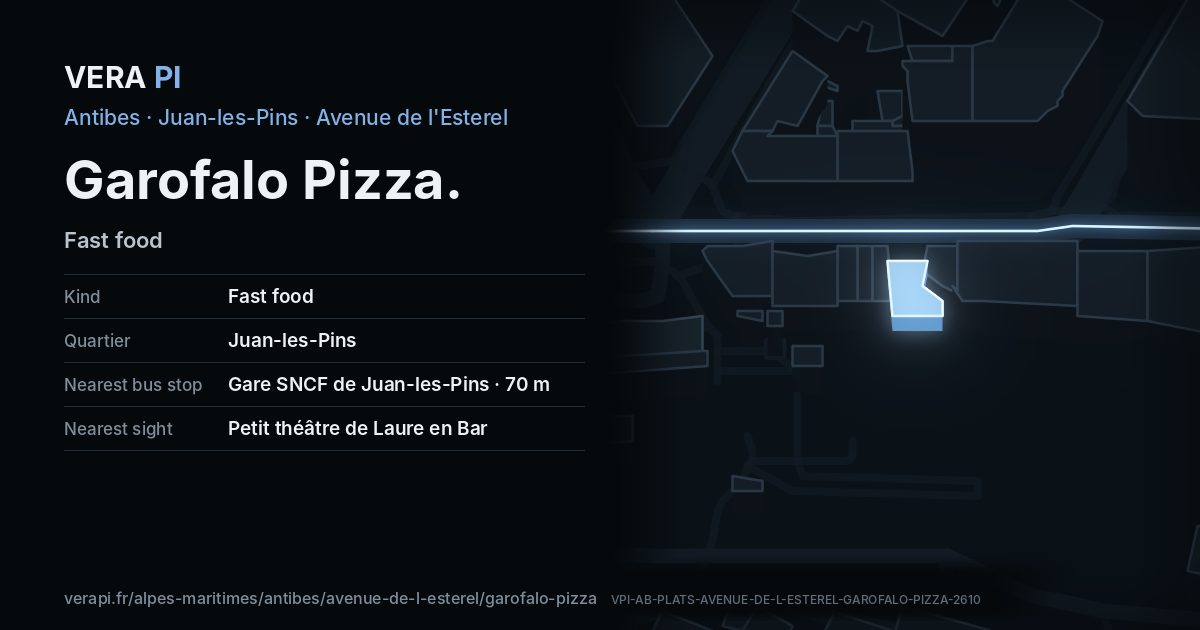 The VERA PI card for Garofalo Pizza