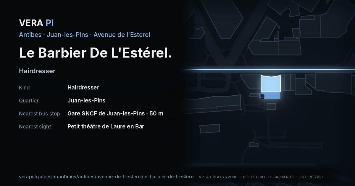 The VERA PI card for Le Barbier De L'Estérel