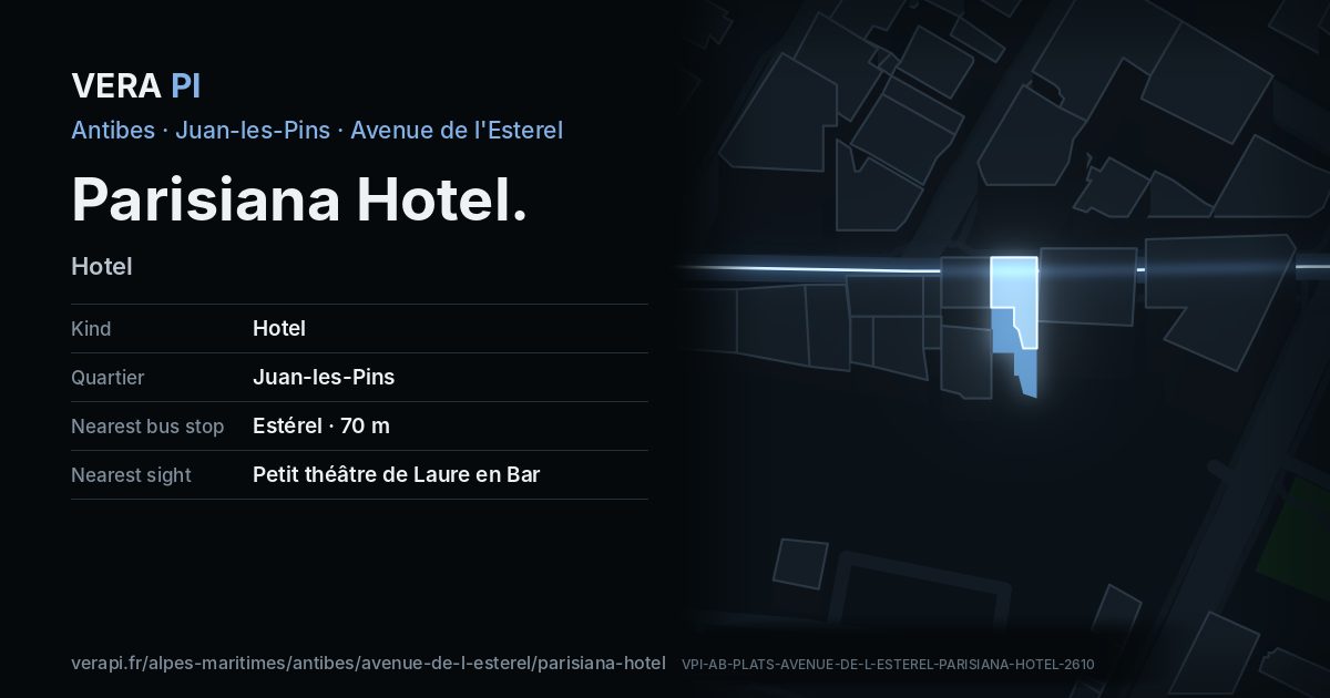 The VERA PI card for Parisiana Hotel