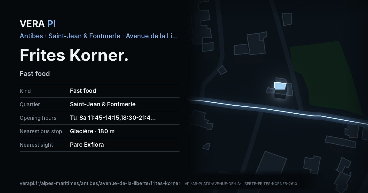The VERA PI card for Frites Korner