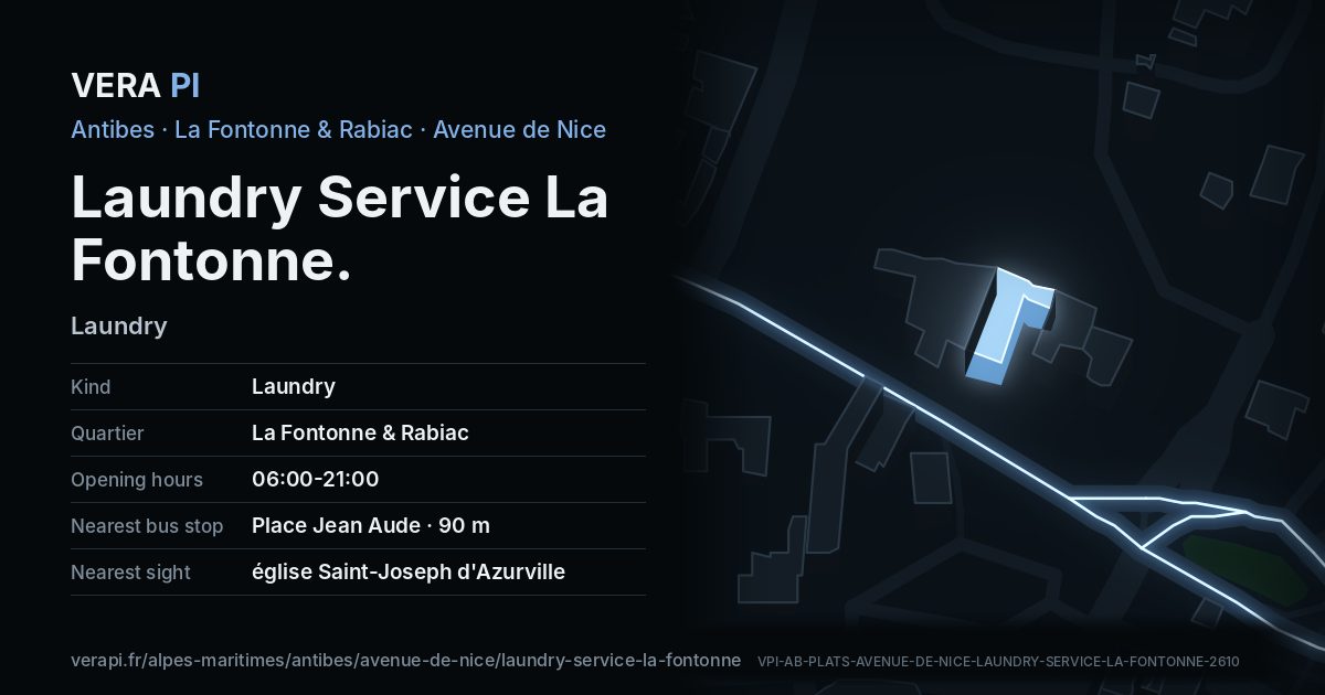 The VERA PI card for Laundry Service La Fontonne
