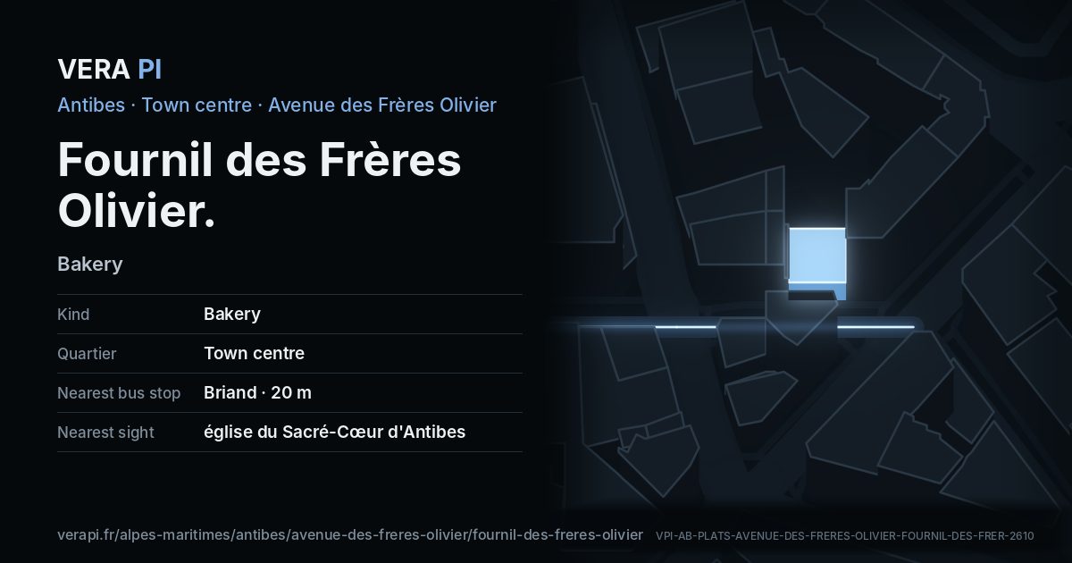 The VERA PI card for Fournil des Frères Olivier