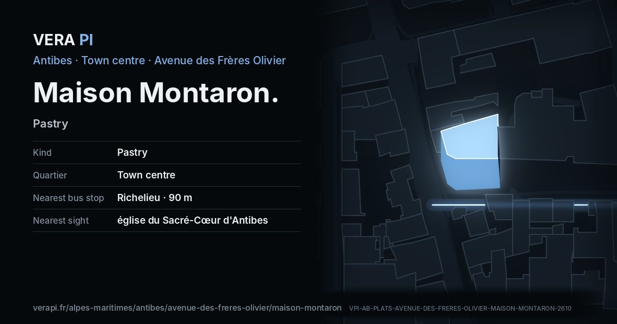 The VERA PI card for Maison Montaron