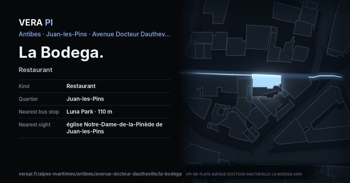 The VERA PI card for La Bodega
