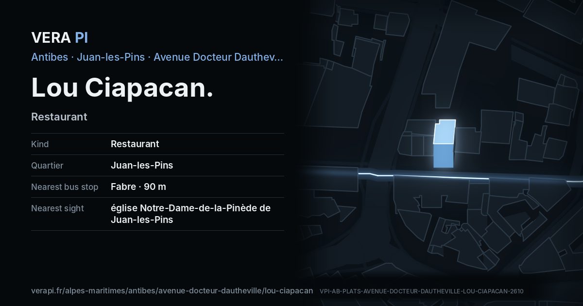 The VERA PI card for Lou Ciapacan