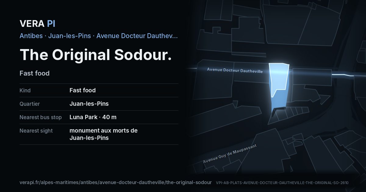 The VERA PI card for The Original Sodour