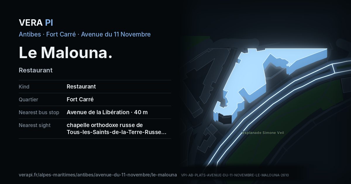 The VERA PI card for Le Malouna