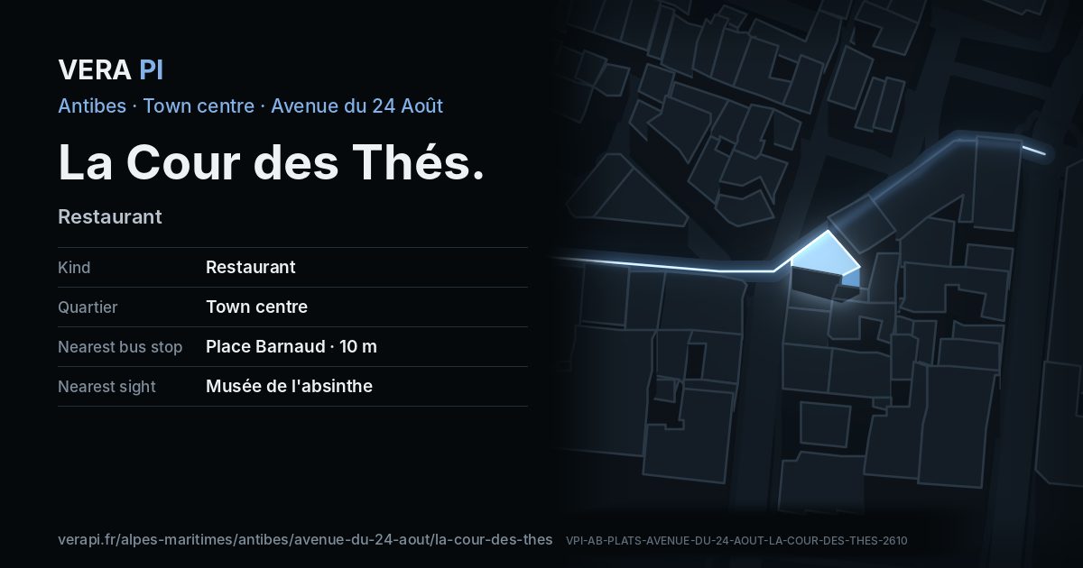 The VERA PI card for La Cour des Thés