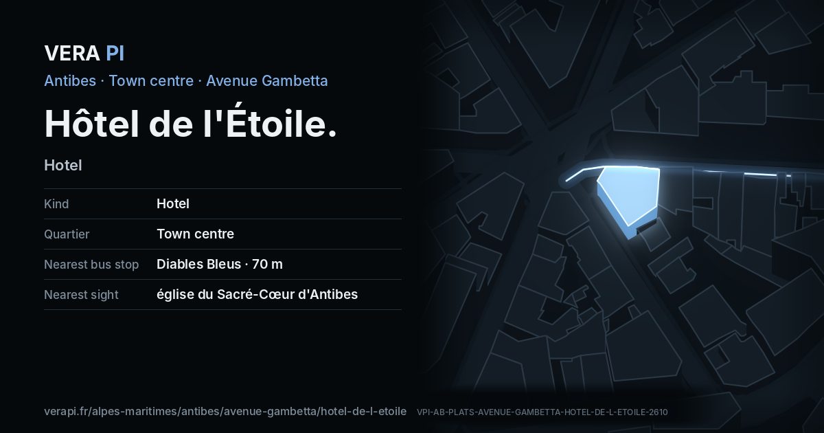The VERA PI card for Hôtel de l'Étoile