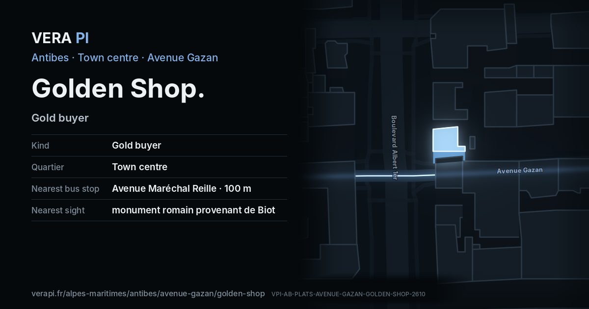 The VERA PI card for Golden Shop
