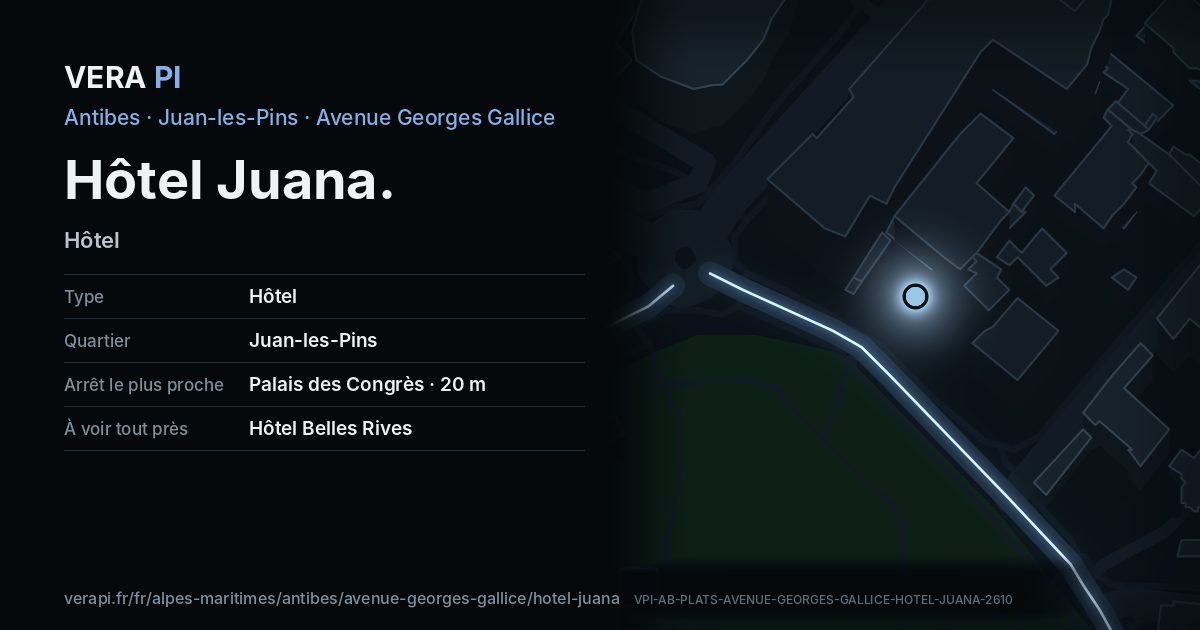 La carte VERA PI de Hôtel Juana