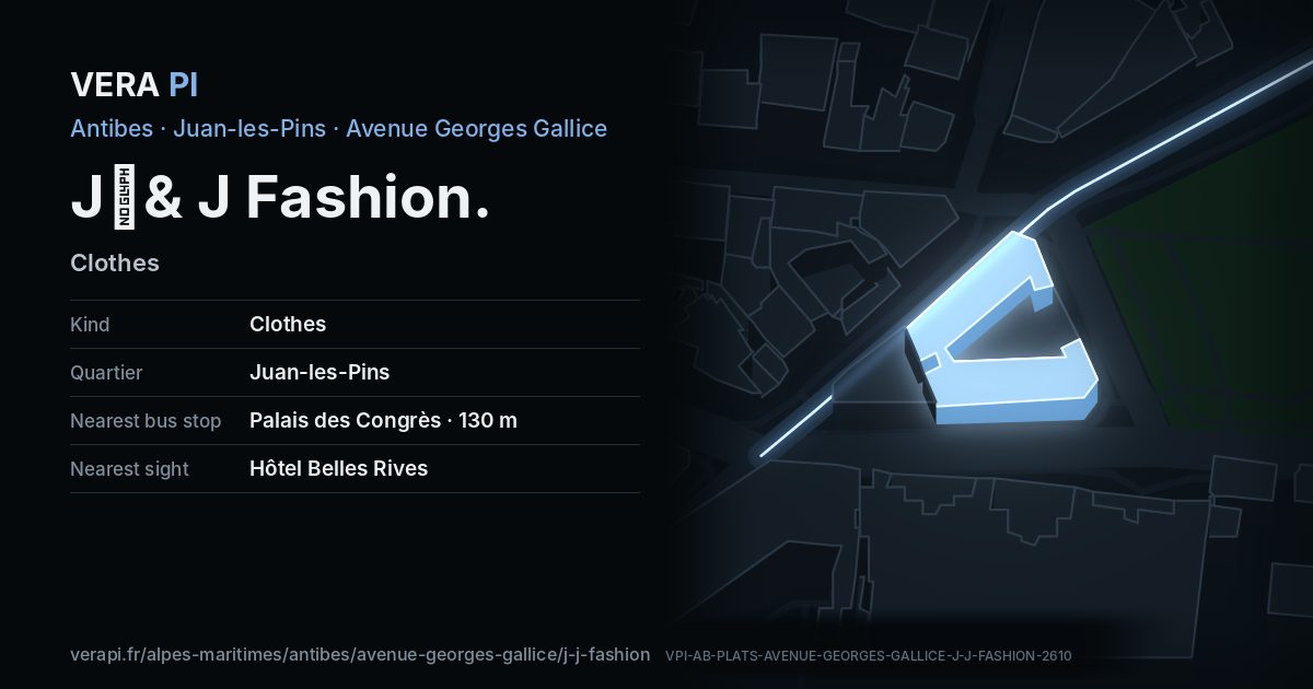 The VERA PI card for J	& J Fashion
