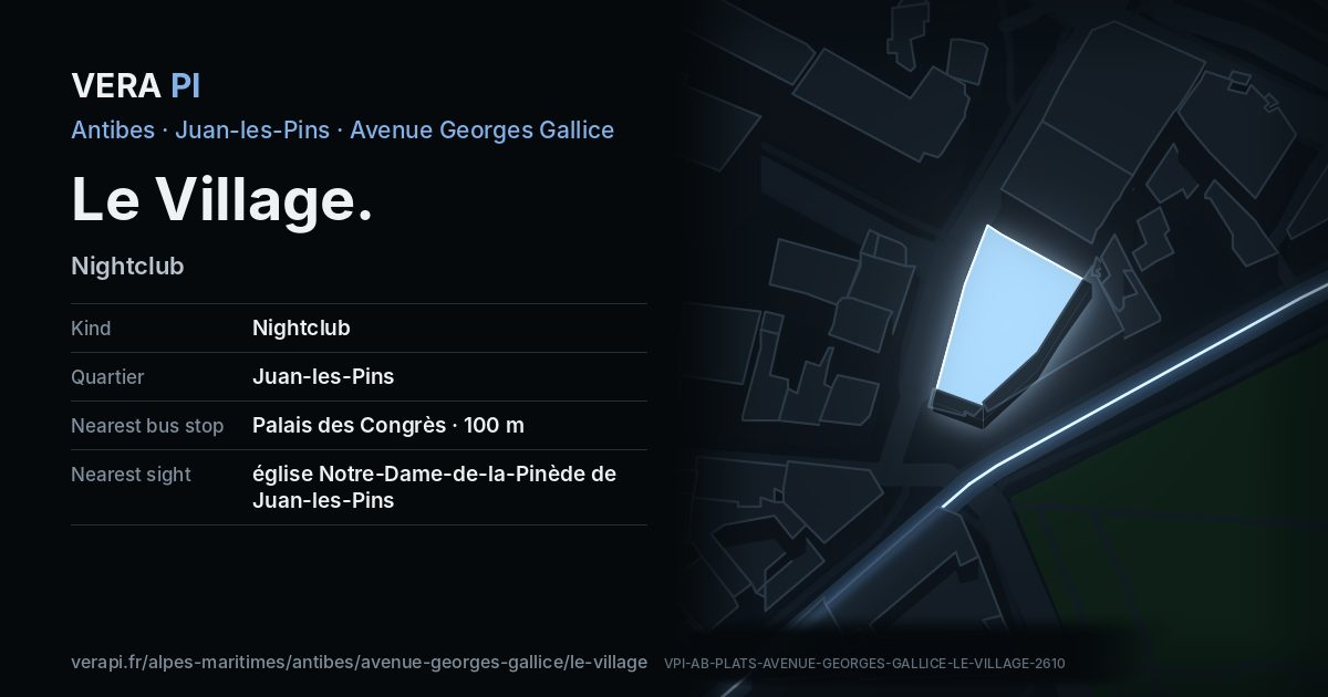 The VERA PI card for Le Village