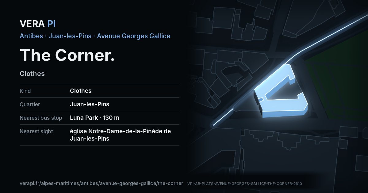 The VERA PI card for The Corner