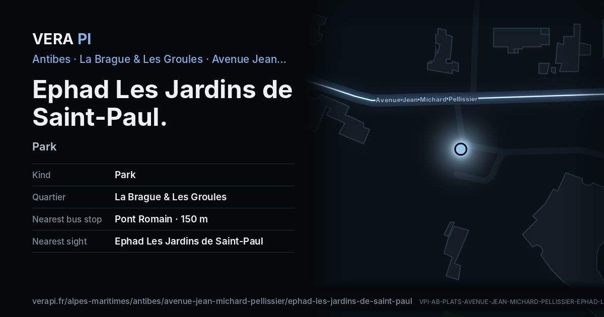 The VERA PI card for Ephad Les Jardins de Saint-Paul