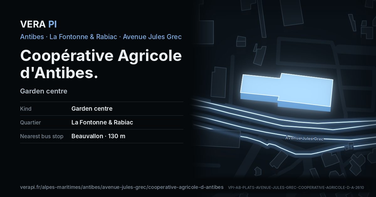 The VERA PI card for Coopérative Agricole d'Antibes
