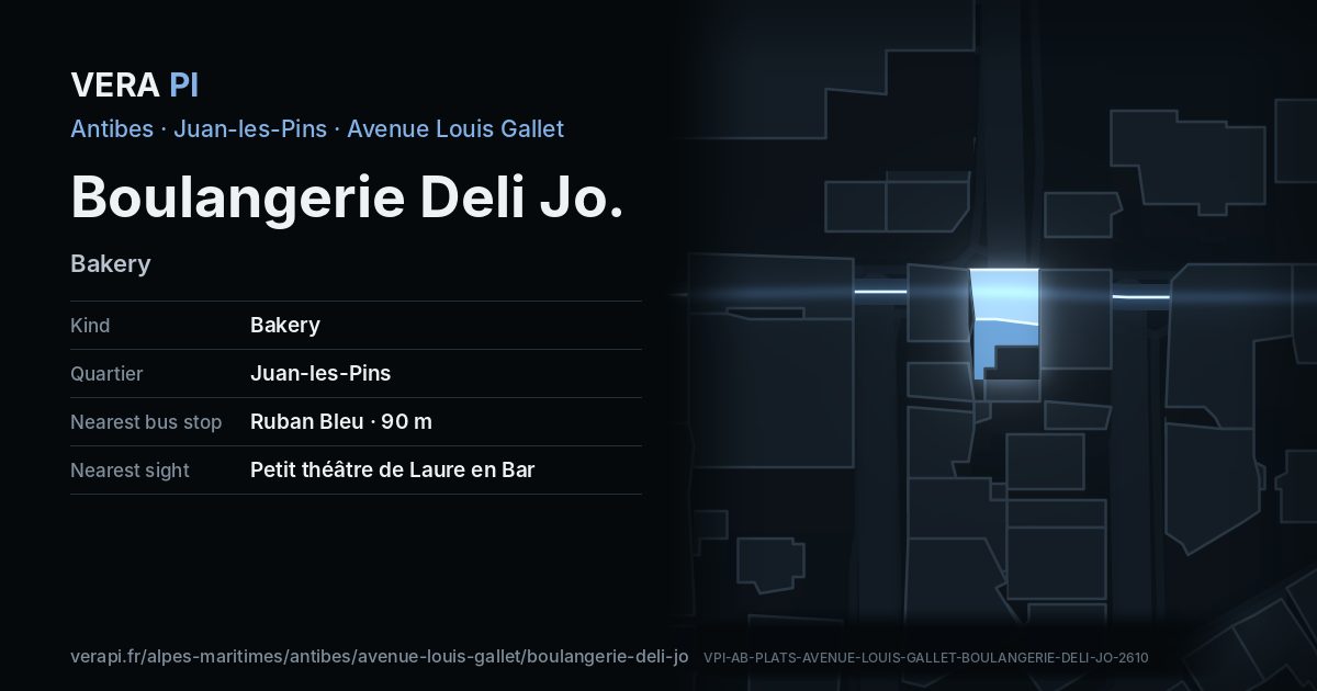 The VERA PI card for Boulangerie Deli Jo