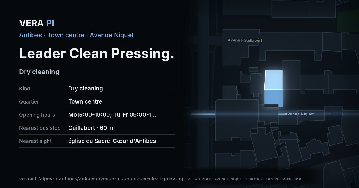 The VERA PI card for Leader Clean Pressing