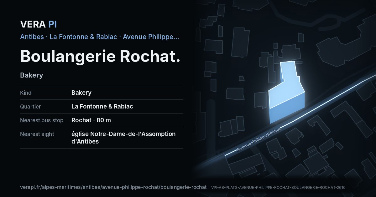 The VERA PI card for Boulangerie Rochat