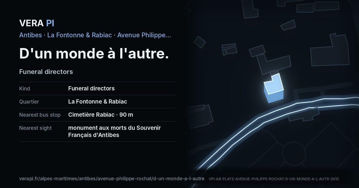 The VERA PI card for D'un monde à l'autre