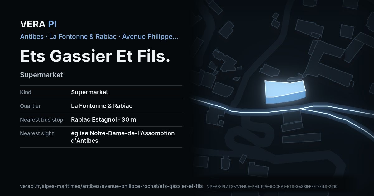 The VERA PI card for Ets Gassier Et Fils