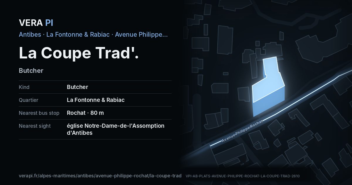 The VERA PI card for La Coupe Trad'