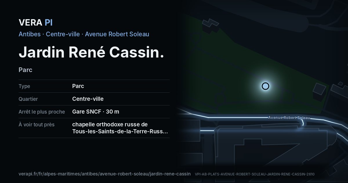 La carte VERA PI de Jardin René Cassin